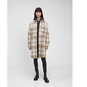 Gap Women's Oversized Plaid Shirt Jacket Shacket Size M Wool Blend Cozy Girl 90s